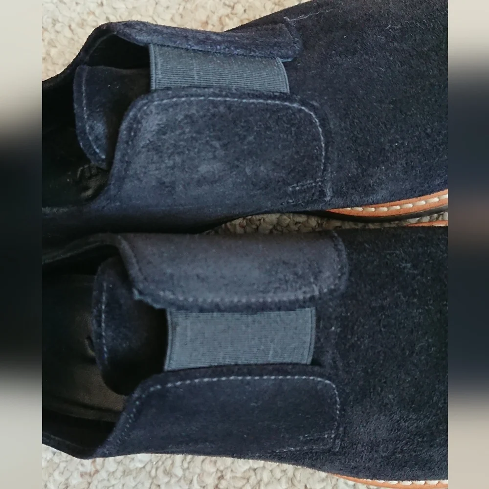 Vince Davy Suede Leather Black Creeper Slip On Platform Oxford Loafers Size 6
